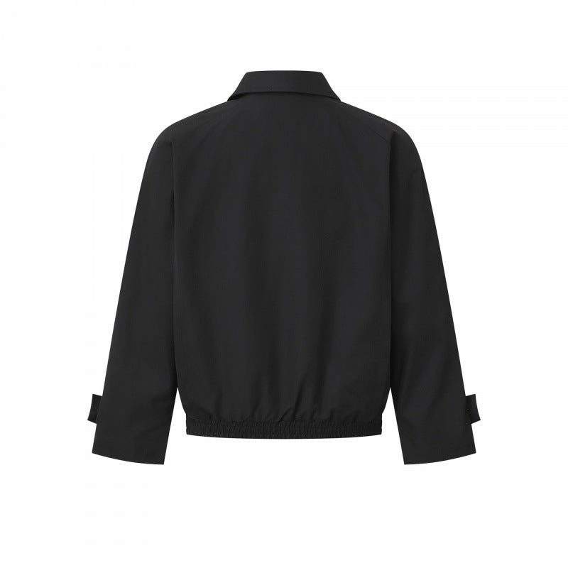 Herren Kurz geschnittene kastige Harrington-Jacke mit verdeckter Knopfleiste, elastischem Saum und verstellbaren Manschetten Nord Taschen