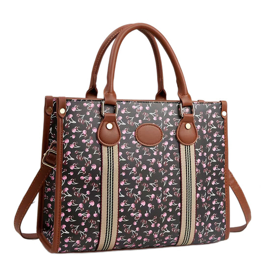 Damen Handtasche im verspielten Blumenmuster mit abnehmbarem Schulterriemen Nord Taschen