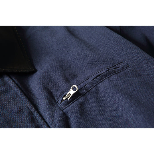 Herren Boxy-Canvas-Blouson mit kontrastierendem Kunstlederkragen und elastischem Saum Nord Taschen