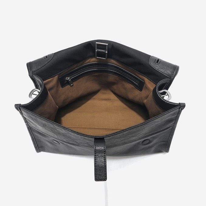 Damen Ledertasche mit Klappenverschluss und verstellbarem Schulterriemen Nord Taschen