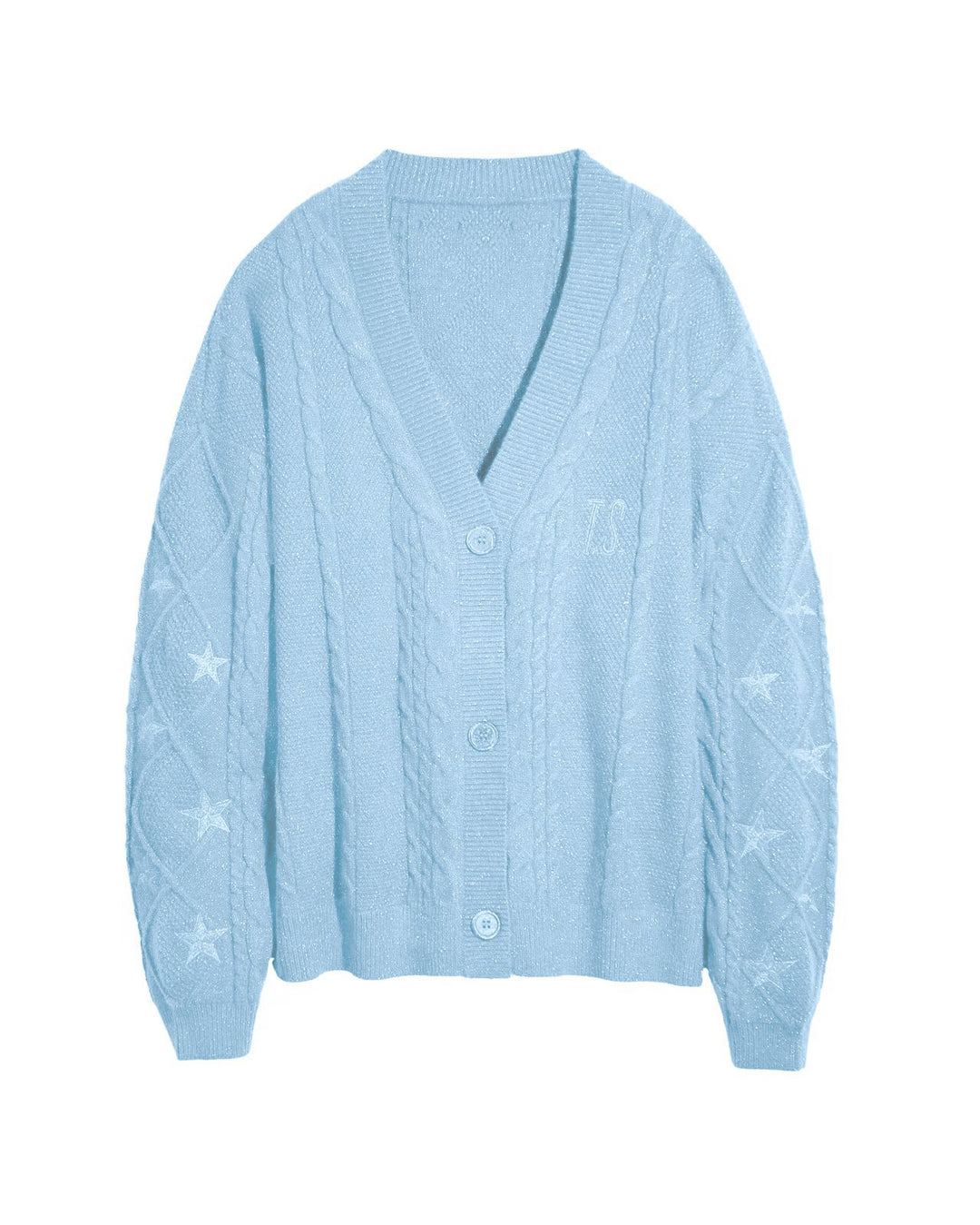 Damen Strickcardigan mit Zopfstrick, Stern‑Stickerei und Glanzfäden Nord Taschen