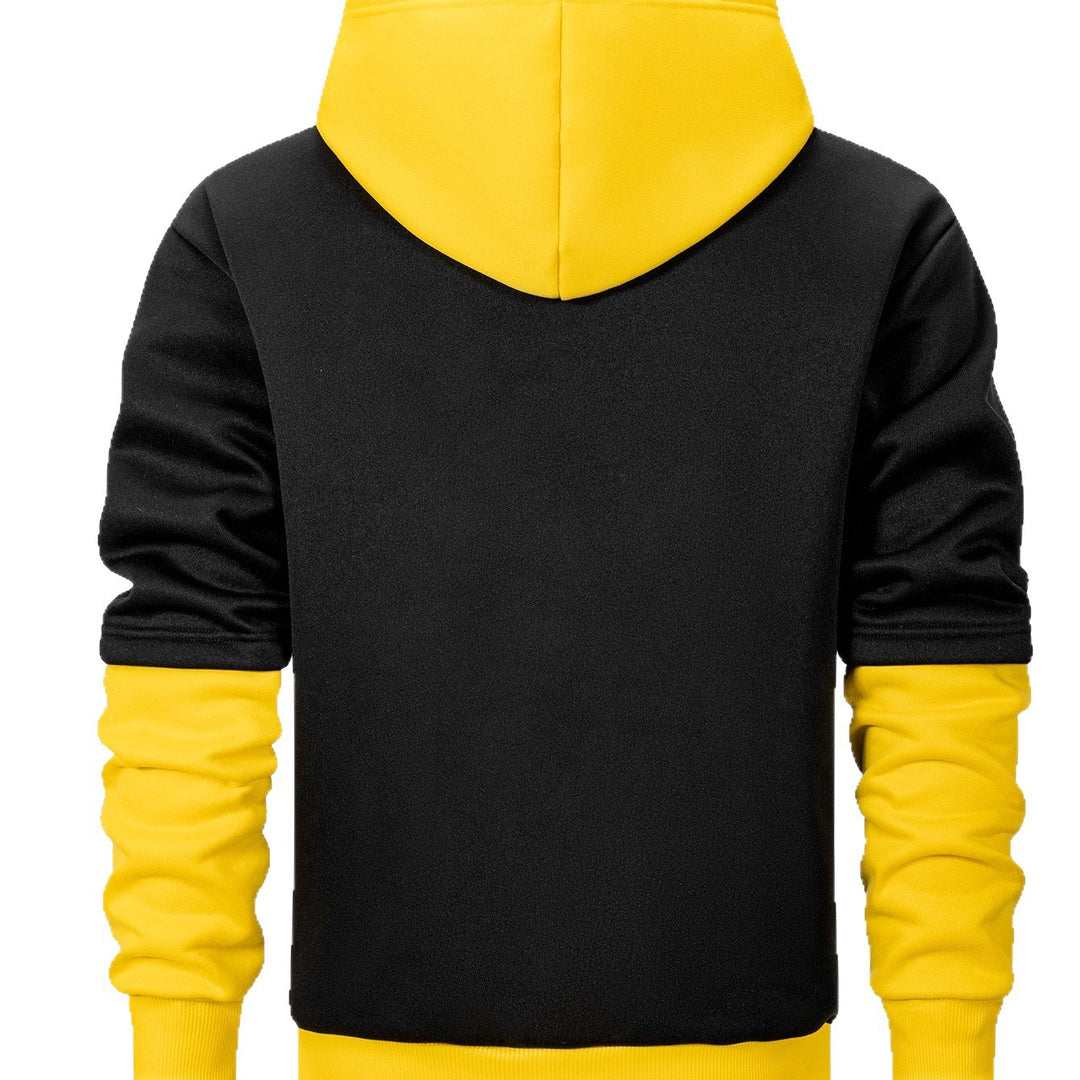 Herren Kapuzenpullover im Lagen-Look mit Kontrastkapuze und Kordelzug Nord Taschen
