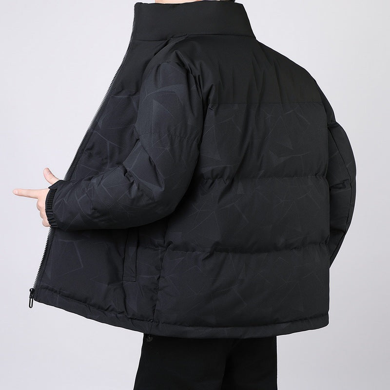 Herren Isolierte Winter-Steppjacke mit geometrischer Ton-in-Ton‑Steppung und hohem Stehkragen Nord Taschen