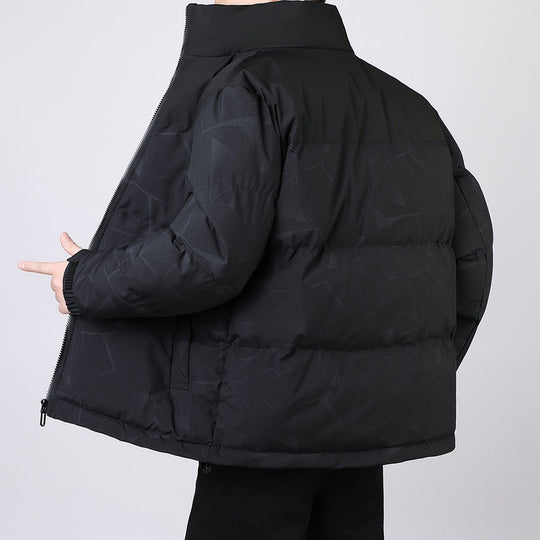 Herren Isolierte Winter-Steppjacke mit geometrischer Ton-in-Ton‑Steppung und hohem Stehkragen Nord Taschen