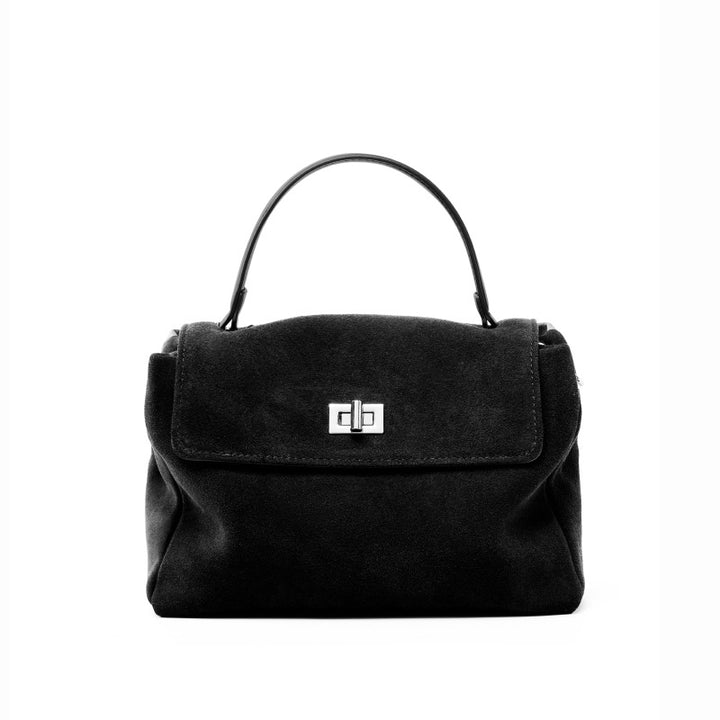 Damen samtige Handtasche mit edel glänzendem Verschluss Nord Taschen