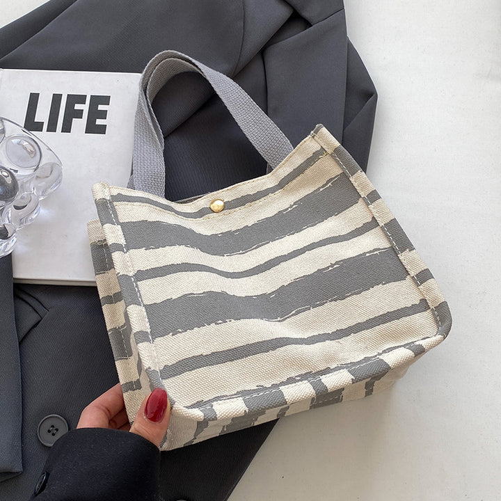 Damen Canvas Tragetasche mit modernem Streifenmuster Nord Taschen