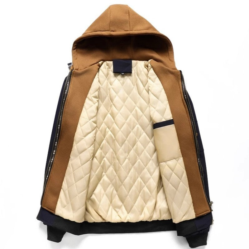 Herren Layered Bomberjacke mit Kapuzen-Inlay, gesteppter Innenweste und Ärmeltasche Nord Taschen