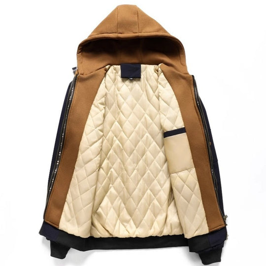 Herren Layered Bomberjacke mit Kapuzen-Inlay, gesteppter Innenweste und Ärmeltasche Nord Taschen