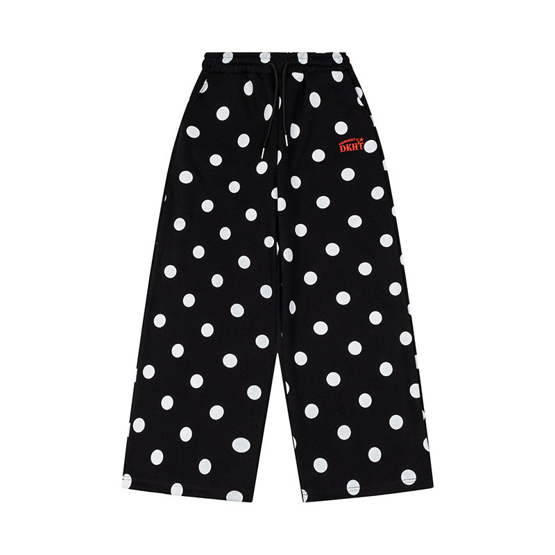 Damen Weite Culotte-Loungehose aus French-Terry mit Komfortbund und Tupfenmuster Nord Taschen