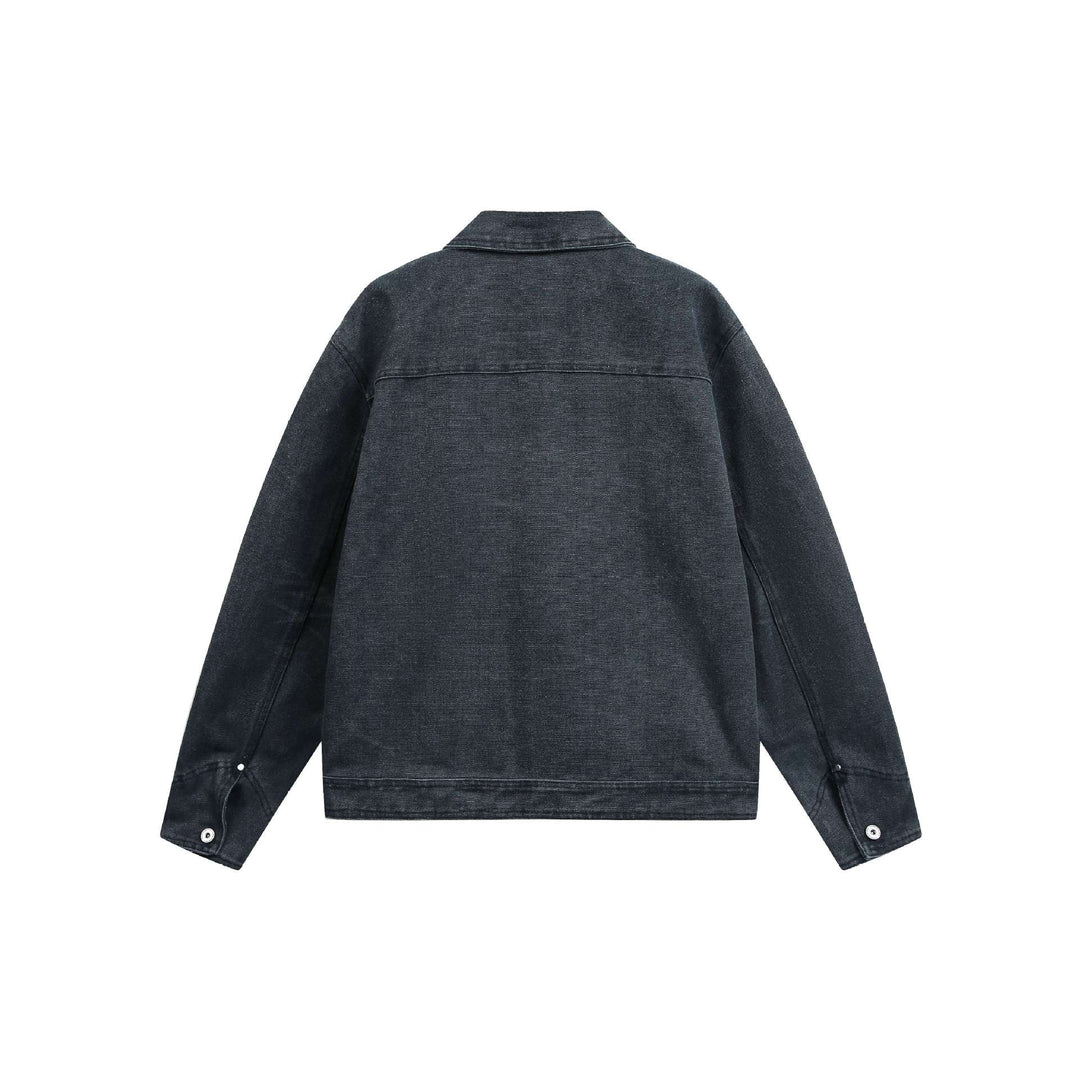Unisex Kurz geschnittene Jeansjacke im Boxy‑Cut mit Pattentaschen und Used‑Effekt Nord Taschen