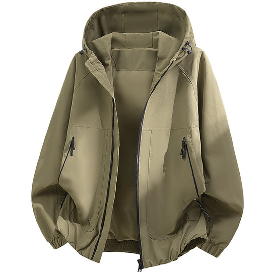 Herren Oversized Kapuzen‑Softshelljacke mit technischer Oberfläche und Kordelzugsaum Nord Taschen