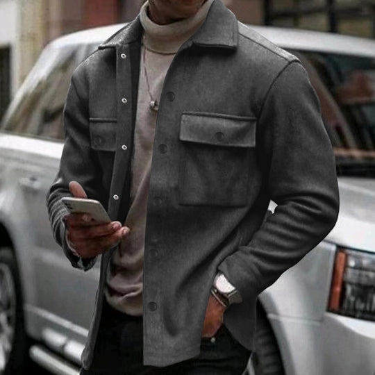 Herren Overshirt-Jacke im Shacket-Stil mit aufgesetzten Brusttaschen Nord Taschen