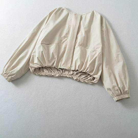 Damen Kurzjacke mit Kapuze, Tunnelzug, Kängurutaschen und elastischem Bund Nord Taschen