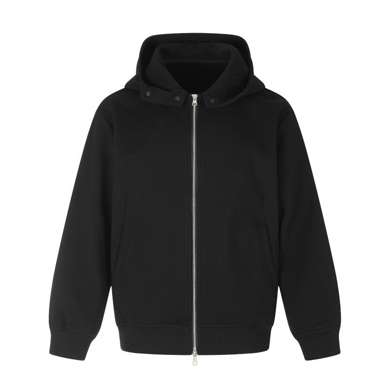 Unisex Boxy-Kapuzenjacke im Minimalstil mit Zwei-Wege-Metallreißverschluss und verdeckten Seitennahttaschen Nord Taschen