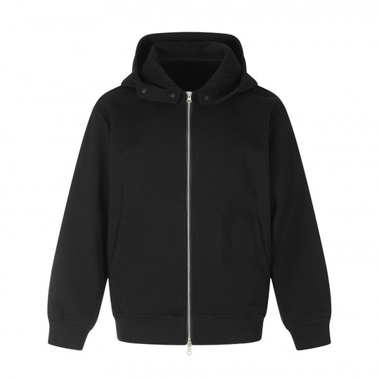 Unisex Boxy-Kapuzenjacke im Minimalstil mit Zwei-Wege-Metallreißverschluss und verdeckten Seitennahttaschen Nord Taschen