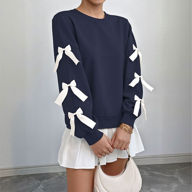 Damen Crop-Pullover mit Schleifen-Details Nord Taschen