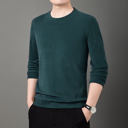 Herren Feiner Rundhals-Pullover aus leichtem Stretch-Strick mit schmaler Silhouette Nord Taschen