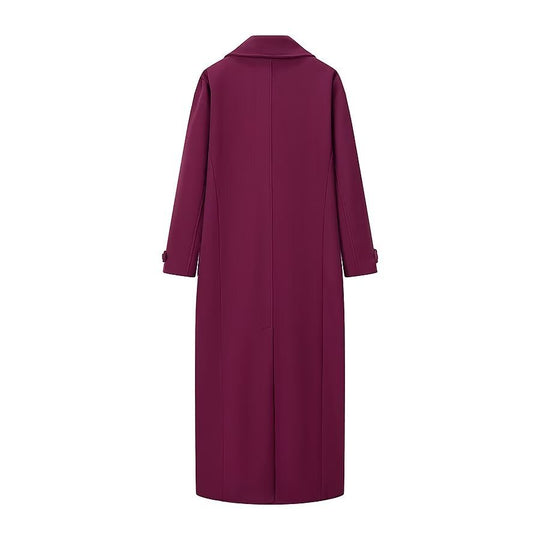 Damen Maxilanger zweireihiger Mantel mit Oversize-Revers und Ärmelriegeln Nord Taschen