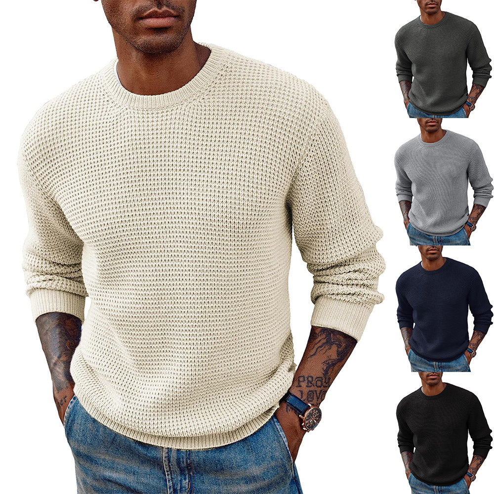 Herren Großer Strickpullover mit strukturiertem Gew Nord Taschene