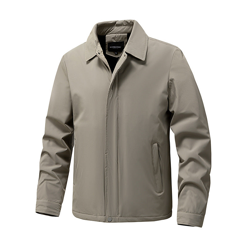 Herren Leichte wasserabweisende Übergangsjacke mit verdecktem Reißverschluss und Hemdkragen Nord Taschen