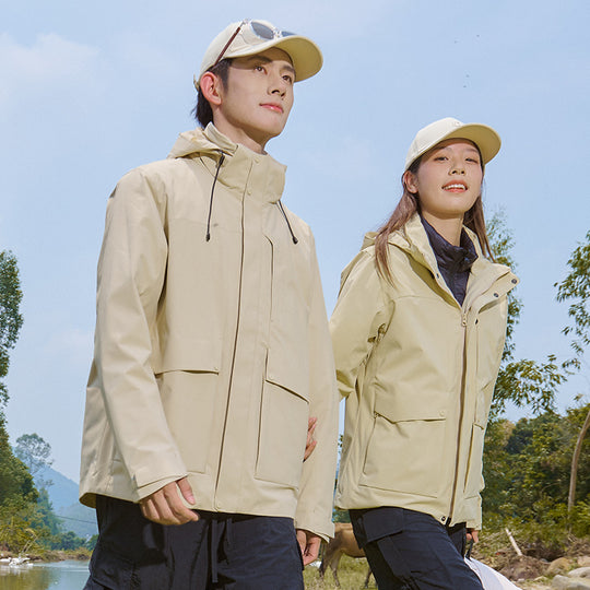 Herren Technische wasserdichte Parka-Jacke mit verstellbarer Kapuze und multifunktionalen Taschen Nord Taschen
