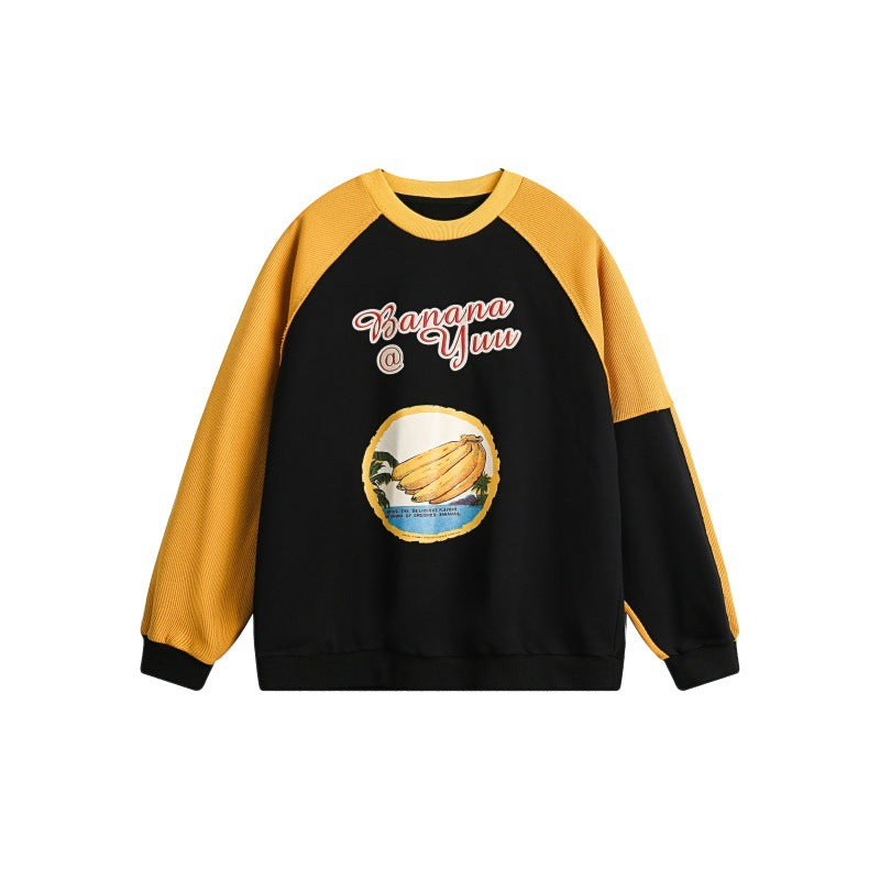 Unisex Oversize-Sweatshirt mit Raglanärmeln, Kontrasteinsätzen und Grafikprint Nord Taschen