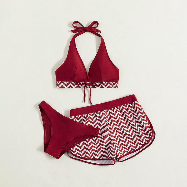 Damen Sportliches Bikini-Set mit verstellbarem Halterneck
