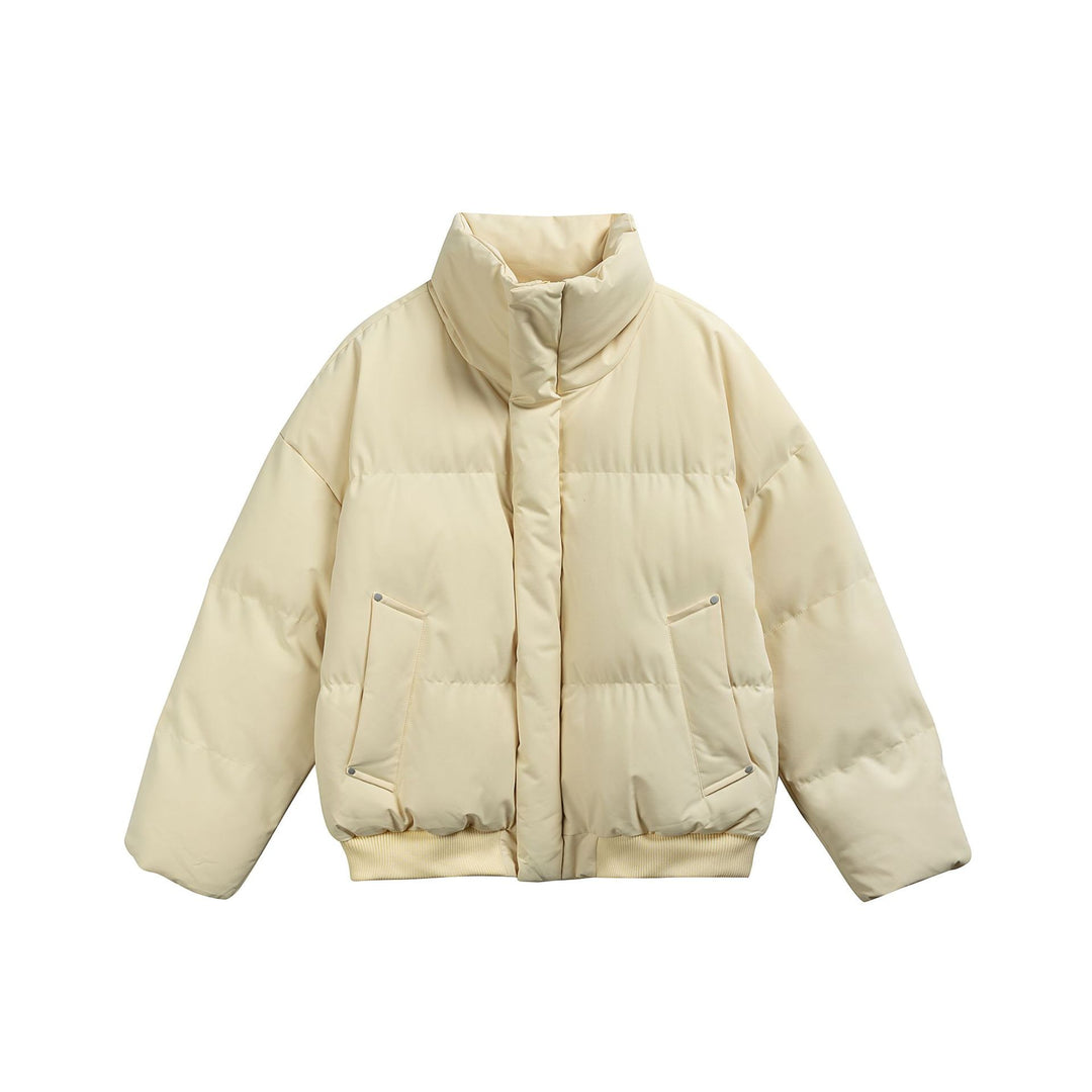 Damen Kurze wattierte Steppjacke im Boxy‑Cut mit hohem Stehkragen und Rippenbund Nord Taschen
