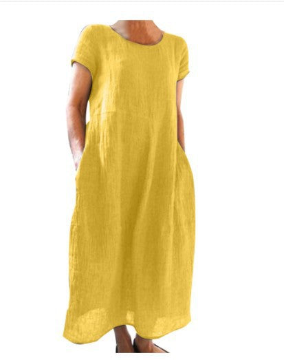 Damen Langarm Sommerkleid Nord Taschen