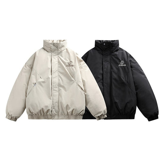 Unisex Boxy wattierte Kurzjacke mit Stehkragen und verdeckter Druckknopfleiste Nord Taschen