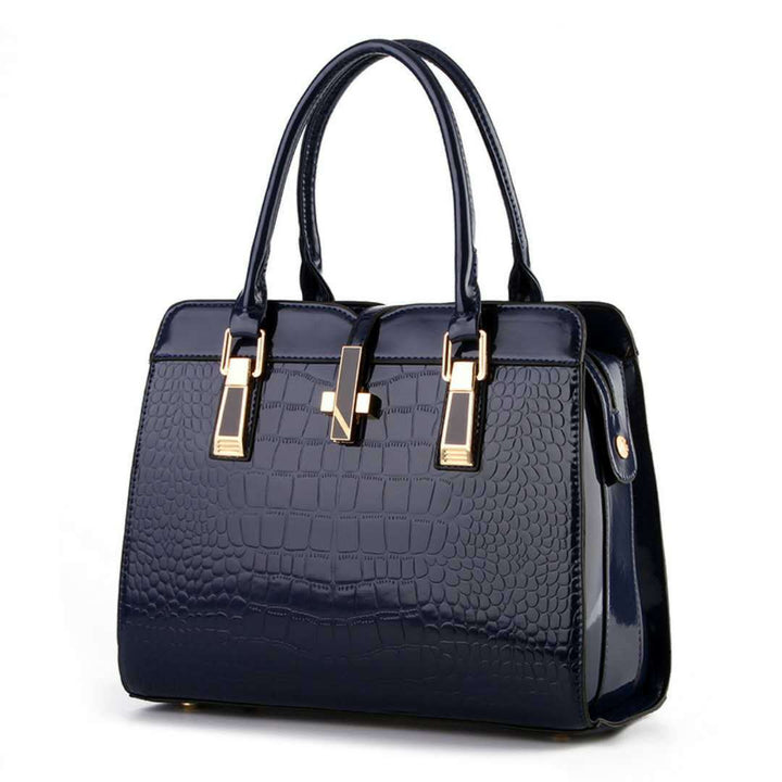 Damen Handtasche mit luxuriösem Krokodilleder-Look und goldenen Akzenten Nord Taschen