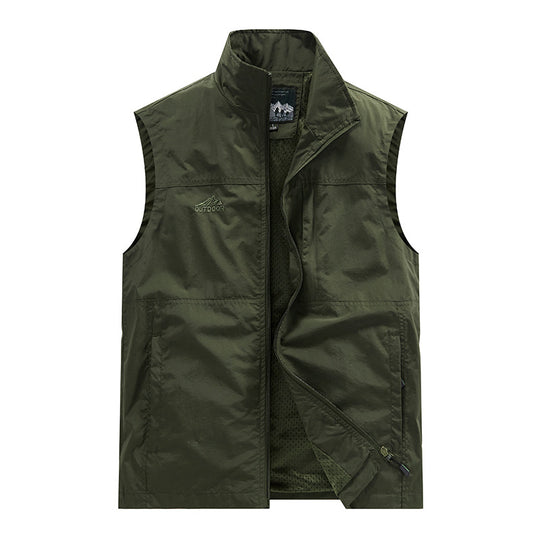 Herren  leichtes winddichtes Outdoor-Steppweste mit Reißverschluss und atmungsaktivem Meshfutter Nord Taschen