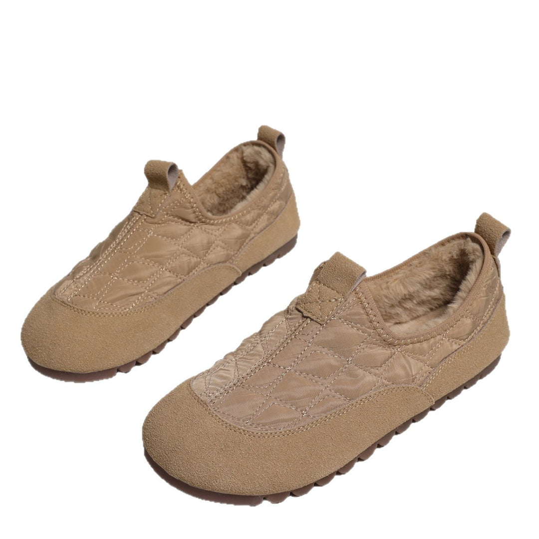 Damen Gepolsterte gesteppte Slip-On Freizeitschuhe mit rutschfester Profilsohle Nord Taschen