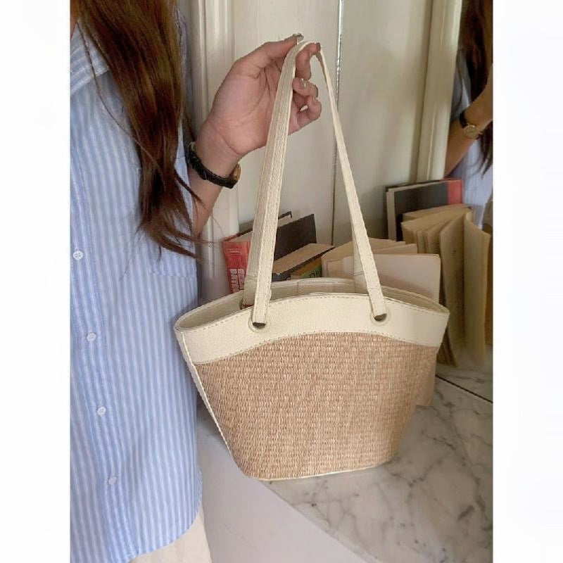 Damen Shopper-Tasche mit geflochtenem Struktur-Design und abnehmbarem Innenbeutel Nord Taschen
