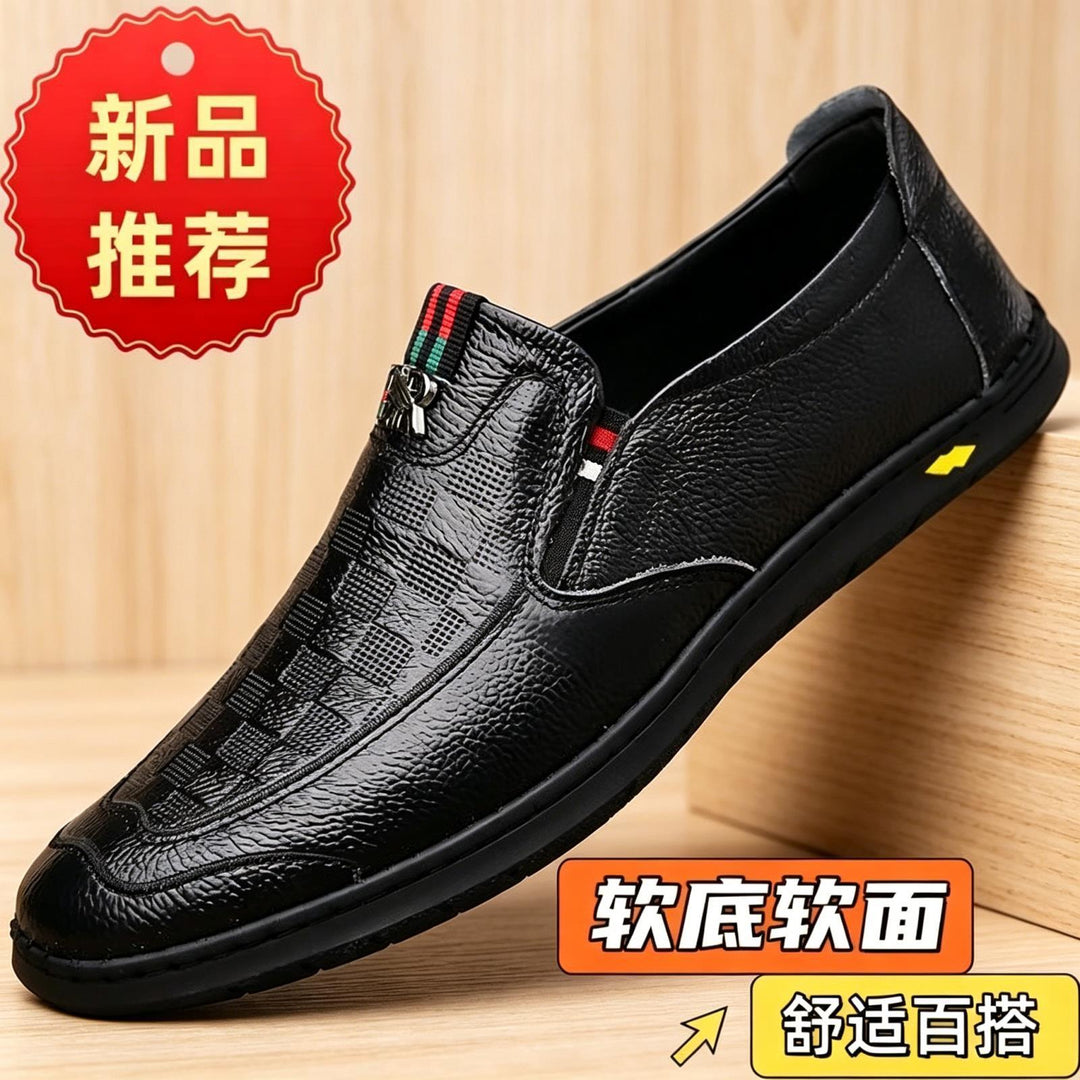 Herren Bequeme Slip-On Lederslipper Nord Taschen