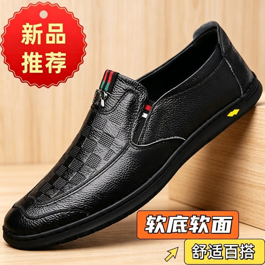 Herren Bequeme Slip-On Lederslipper Nord Taschen