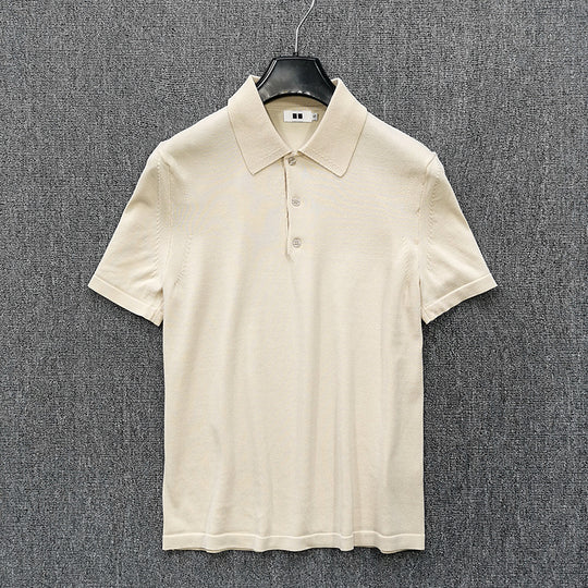 Herren Feinstrick Polohemd mit Kurzarm und feiner Knopfleiste Nord Taschen