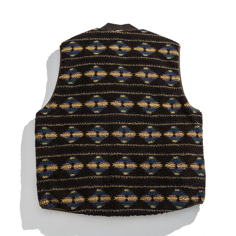 Unisex Wendbare gesteppte Weste mit Jacquard‑Fleece und aufgesetzten Taschen Nord Taschen