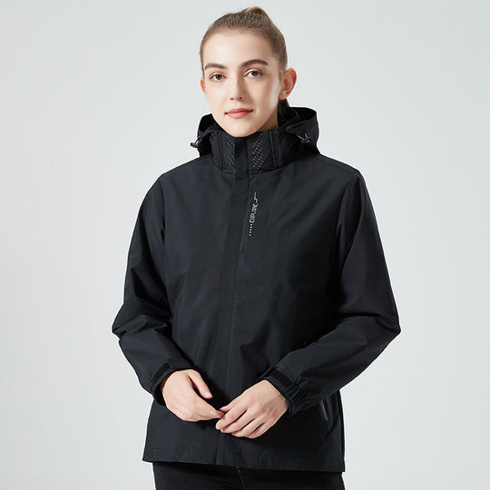 Damen leichte wasserabweisende Freizeit-Outdoorjacke mit verstellbarer Kapuze und verdecktem Reißverschluss Nord Taschen