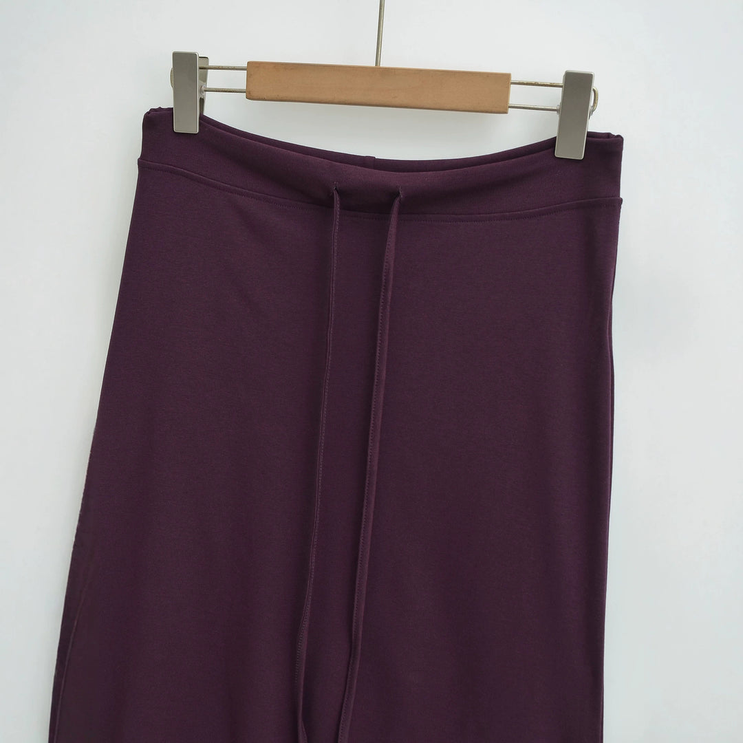 Damen Jersey-Midirock mit hohem Bund, Tunnelzug und A-Linien-Schnitt Nord Taschen