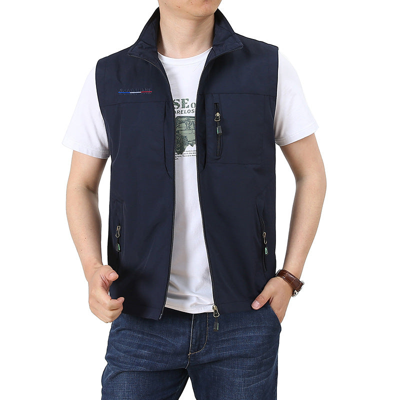 Herren Softshell-Utility-Weste mit Stehkragen und Multifachtaschen Nord Taschen