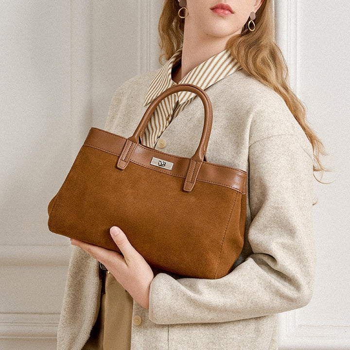 Damen elegante Handtasche aus feinem Wildleder Nord Taschen
