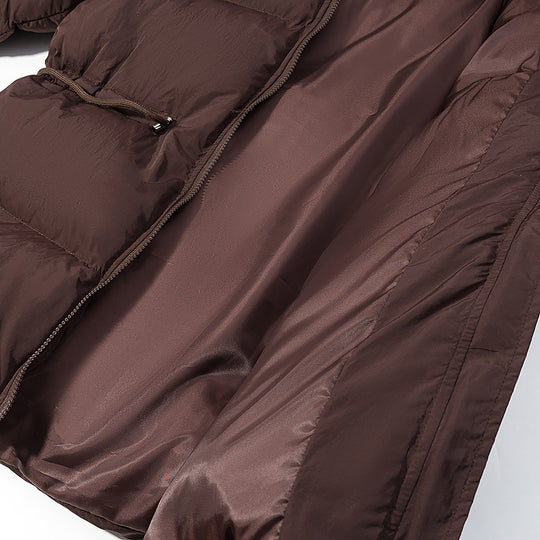 Damen Wattierte Pufferjacke mit Kapuze, taillierbarem Kordelzug und Zwei-Wege-Reißverschluss Nord Taschen