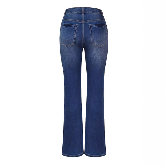 Damen Hochtaillierte Button‑Fly Flared‑Jeans mit sculptender Mittelnaht Nord Taschen