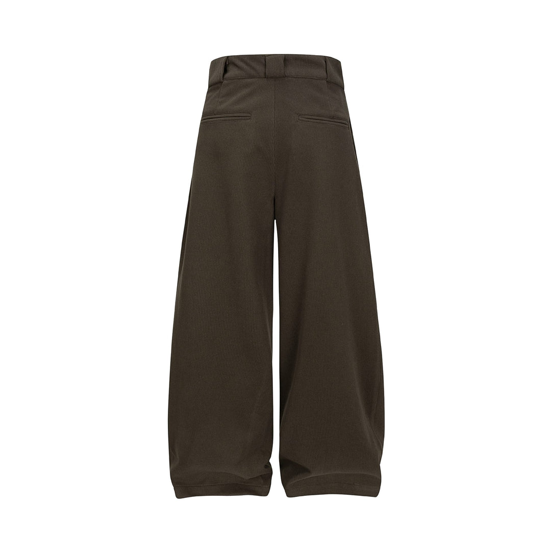 Damen Hochtaillierte Culotte-Hose mit weitem Bein, Kellerfalten und Knopfverschluss Nord Taschen
