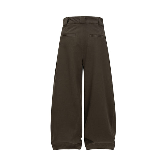 Damen Hochtaillierte Culotte-Hose mit weitem Bein, Kellerfalten und Knopfverschluss Nord Taschen
