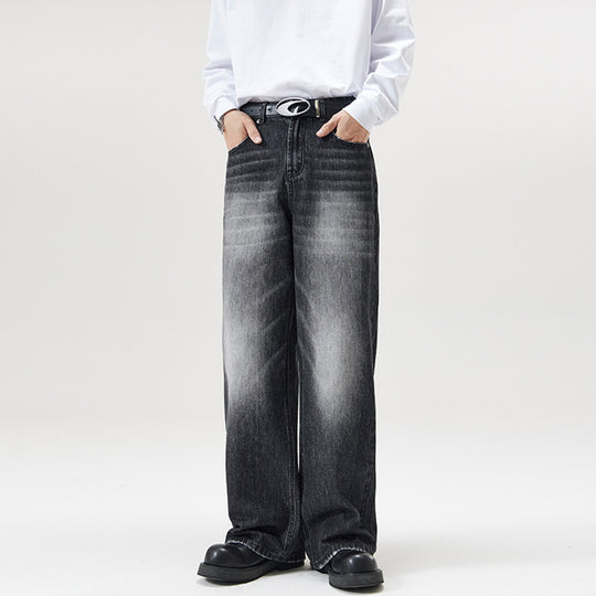 Herren Weite Vintage-Denim-Jeans mit ausgeprägtem Fade und geradem Bein Nord Taschen