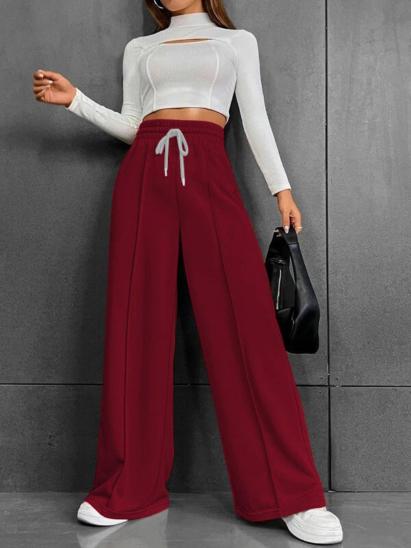 Damen Lässige weite Sweatpants mit verstellbarem Bund Nord Taschen