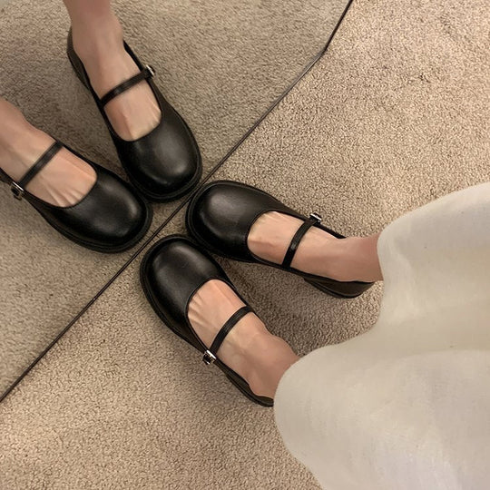 Damen elegante Mary Jane Ballerinas mit praktischen Schnallen und weich gepolsterter Innensohle