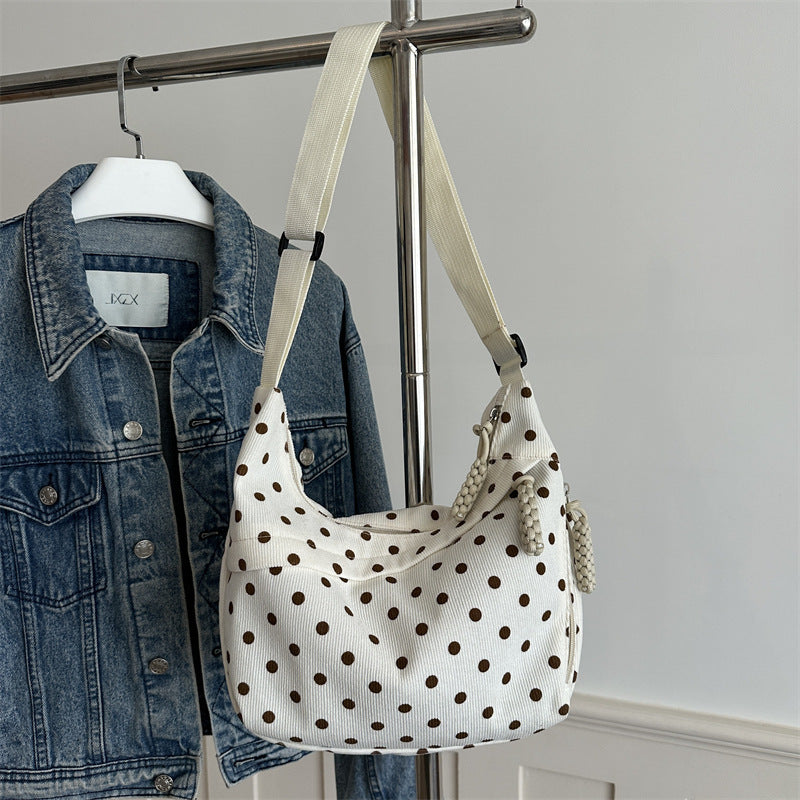 Damen Umhängetasche mit Punktemuster und verstellbarem Schulterriemen Nord Taschen